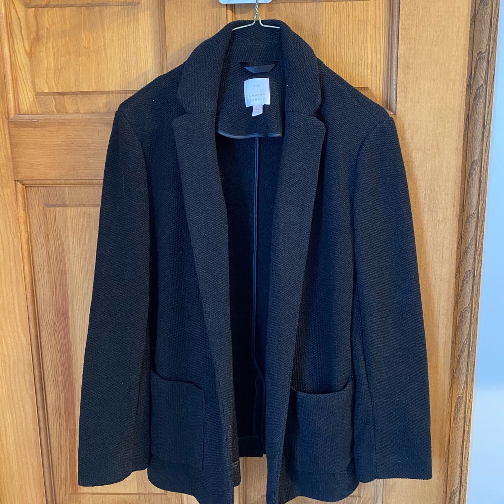 LC Lauren Conrad Black Textured Blazer